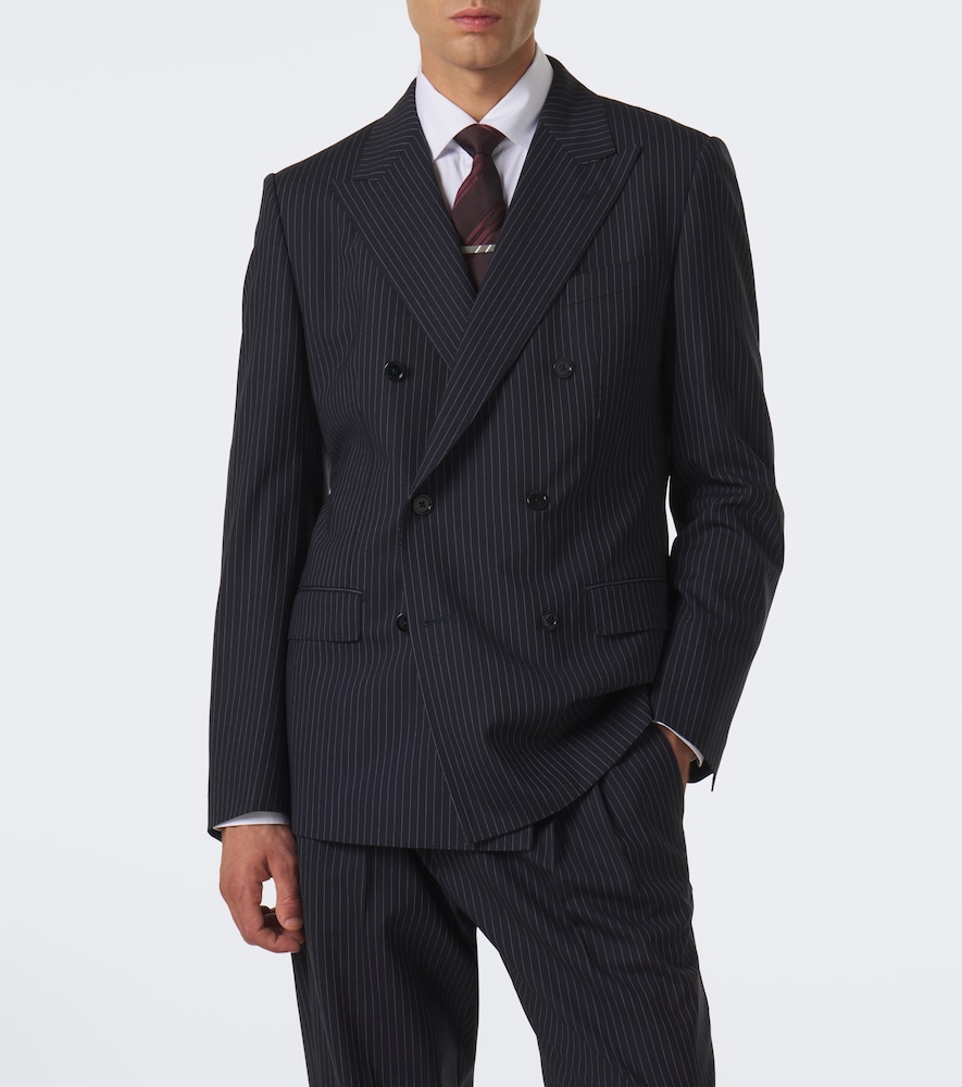 Dolce&Gabbana Pinstripe Double-Breasted Wool-Blend Blazer