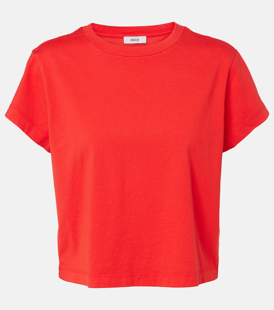 Adine cropped cotton jersey T-shirt