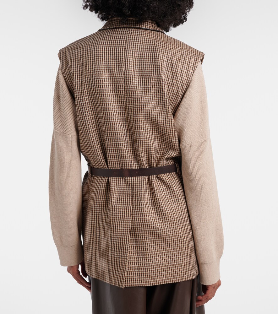  Brunello Cucinelli Brunello Cucinelli Houndstooth Wool-blend Vest 