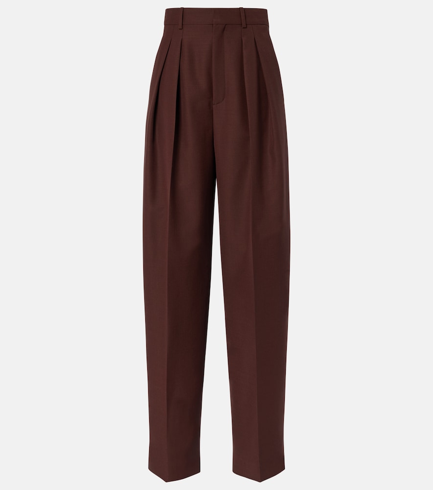 Saint Laurent Wool and mohair wide-leg pants