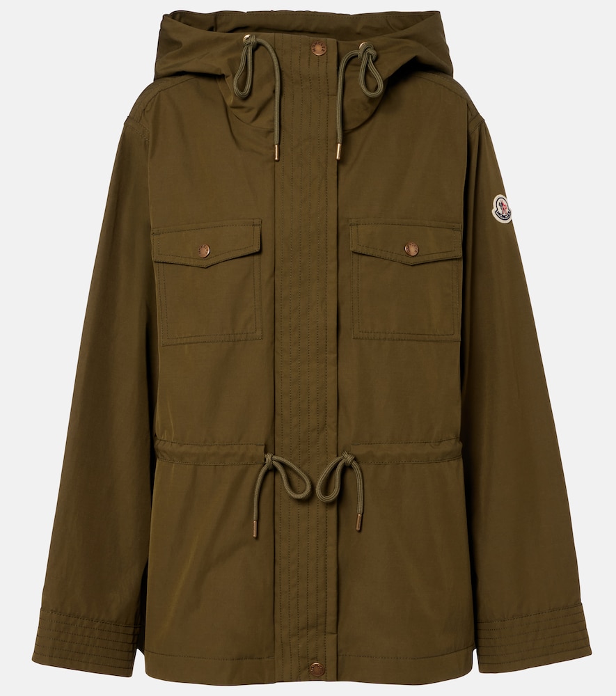 Moncler Women's Green Serin Hooded Canvas Jacket UK Size 18 - Mytheresa