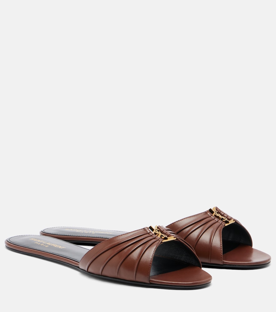 Saint Laurent Babylone leather slides - Women's Shoes