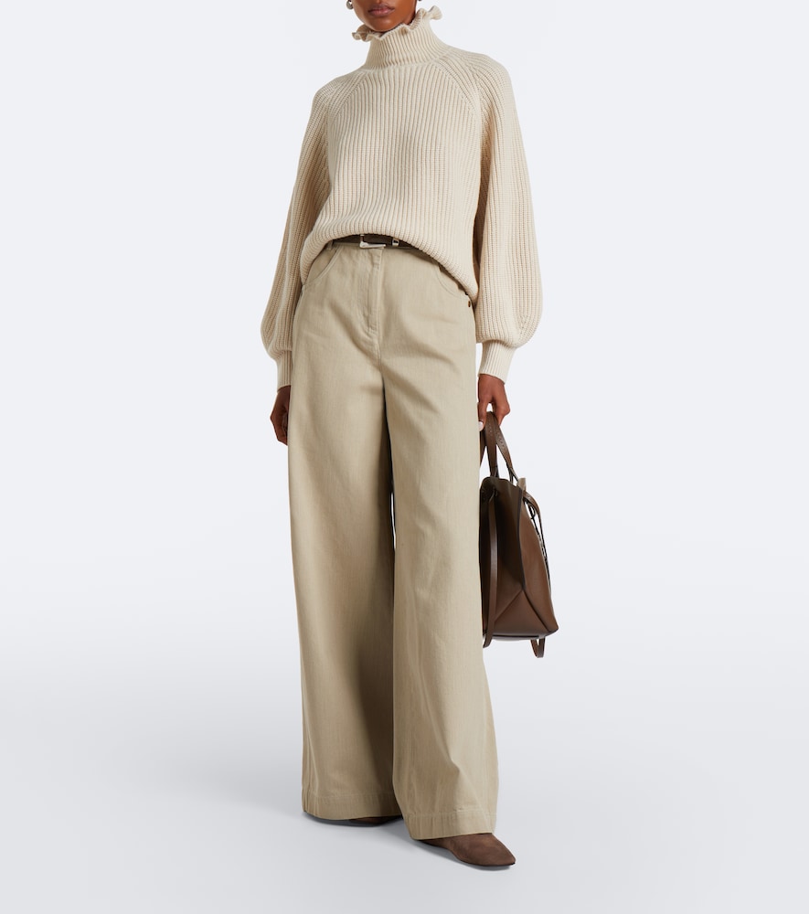 Ribbed-Knit Wool And Cashmere Sweater