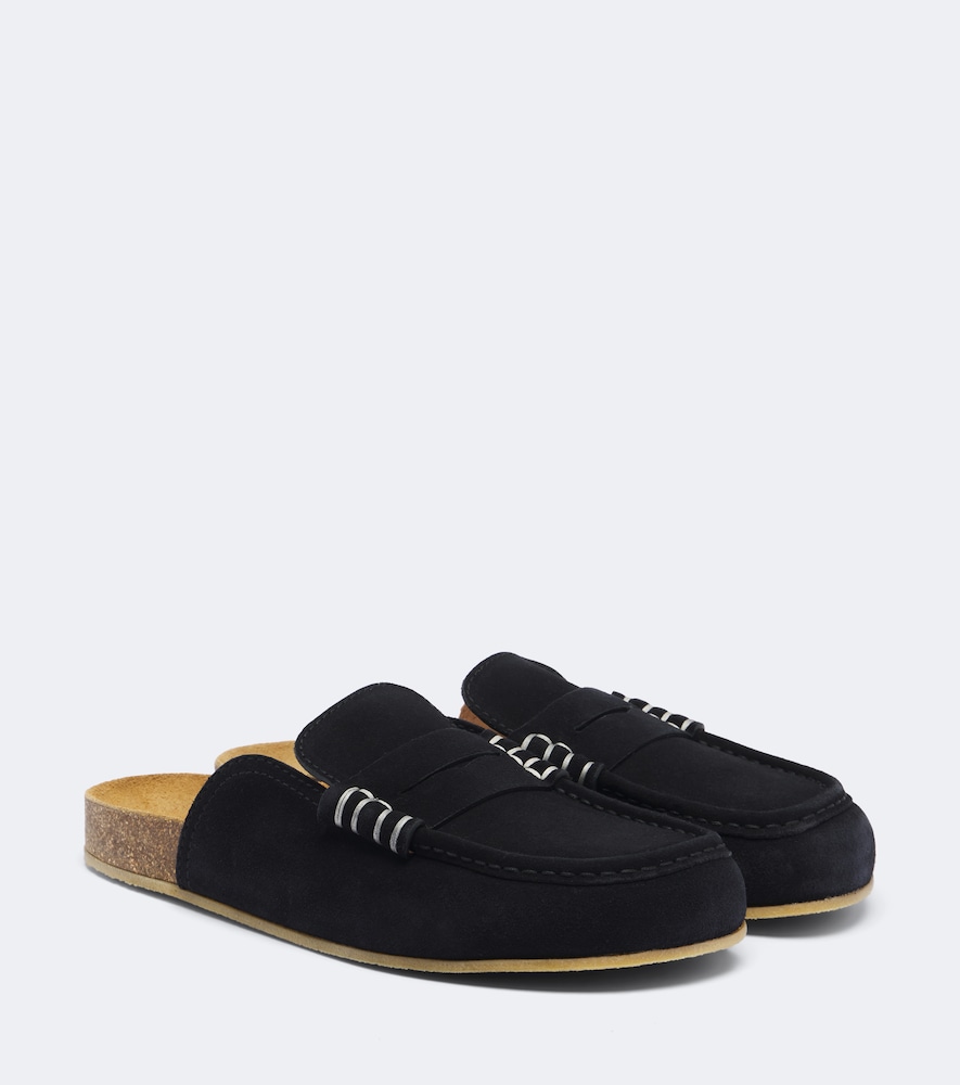 Mules Stitch aus Veloursleder
