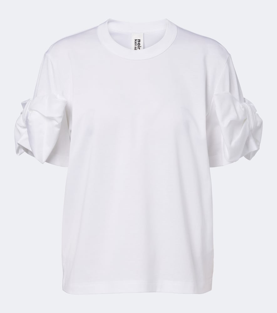 Bow-Detail Cotton Jersey T-Shirt