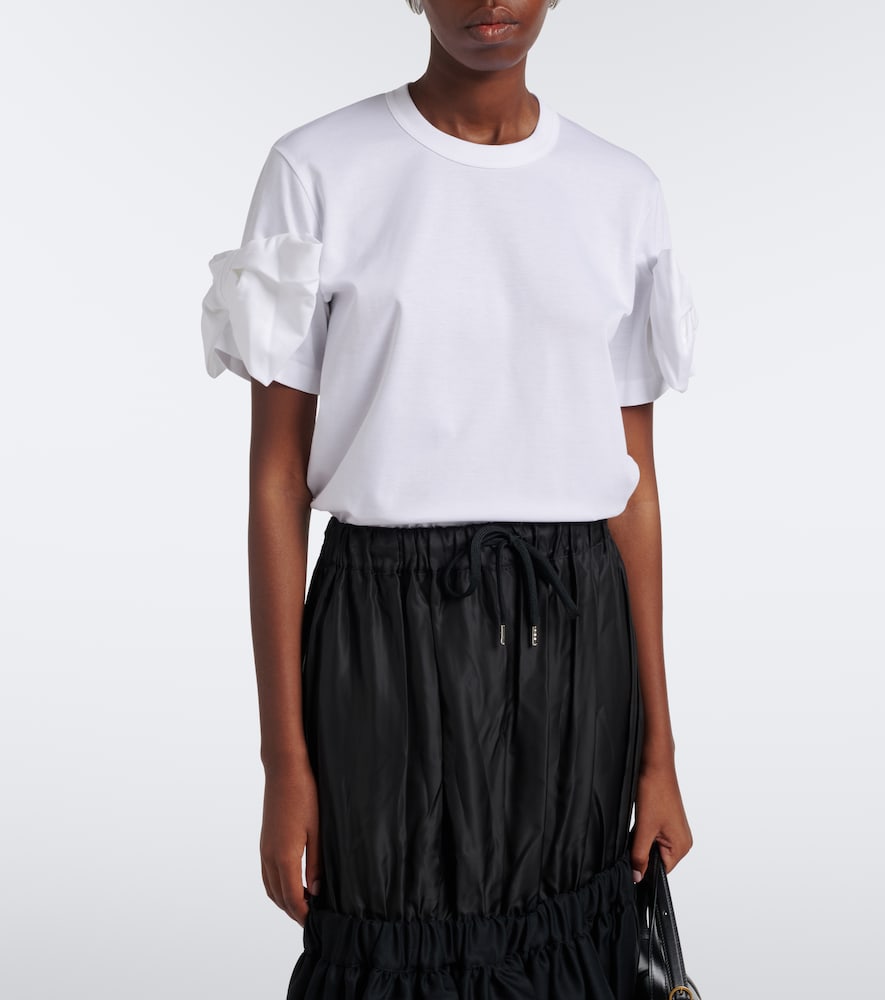 Bow-Detail Cotton Jersey T-Shirt