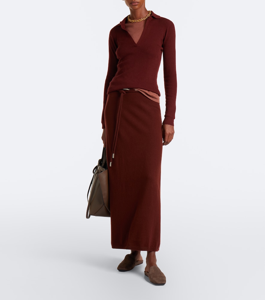 Belted Cashmere Maxi