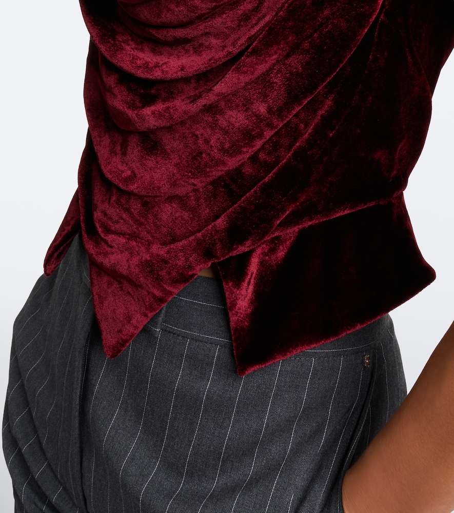 Sunday Draped Velvet Bustier Top