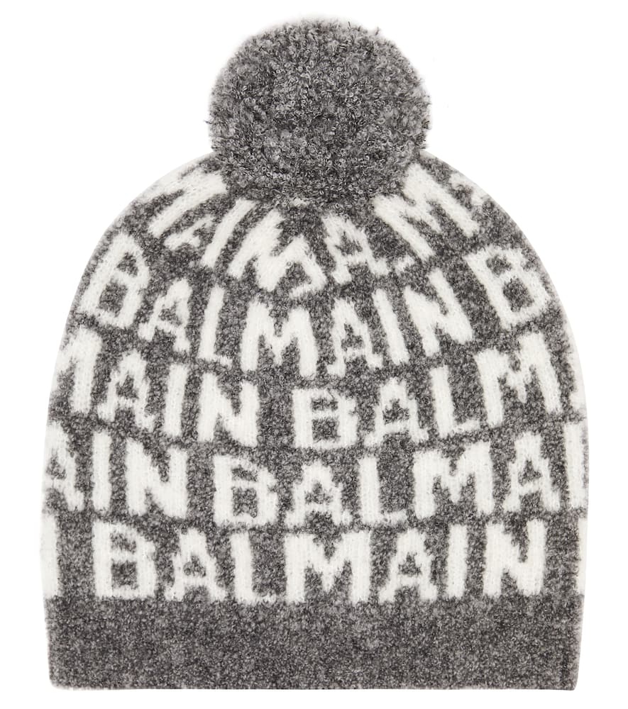 Balmain Kids Logo pompom wool-blend beanie