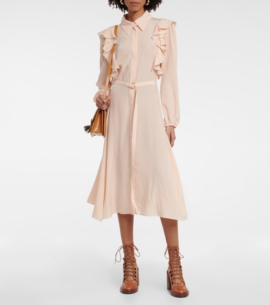  Chloe Chloã© Ruffled Silk Shirt Dress 