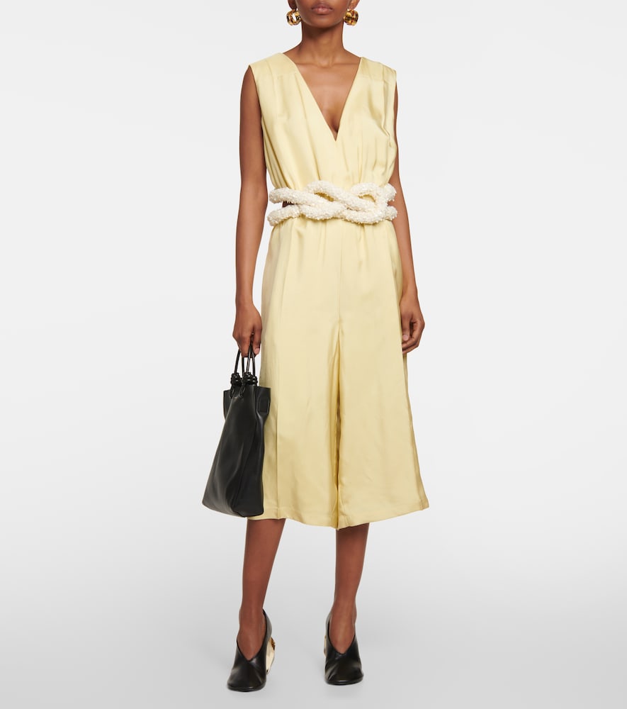  Jil Sander Jil Sander Embellished Satin Jumpsuit 