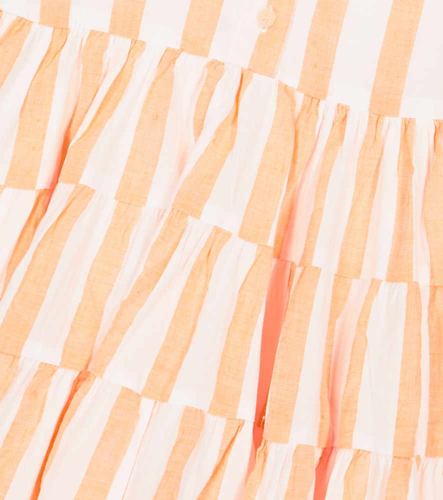 Morley Samba Lipari Striped Cotton Dress In Mandarine