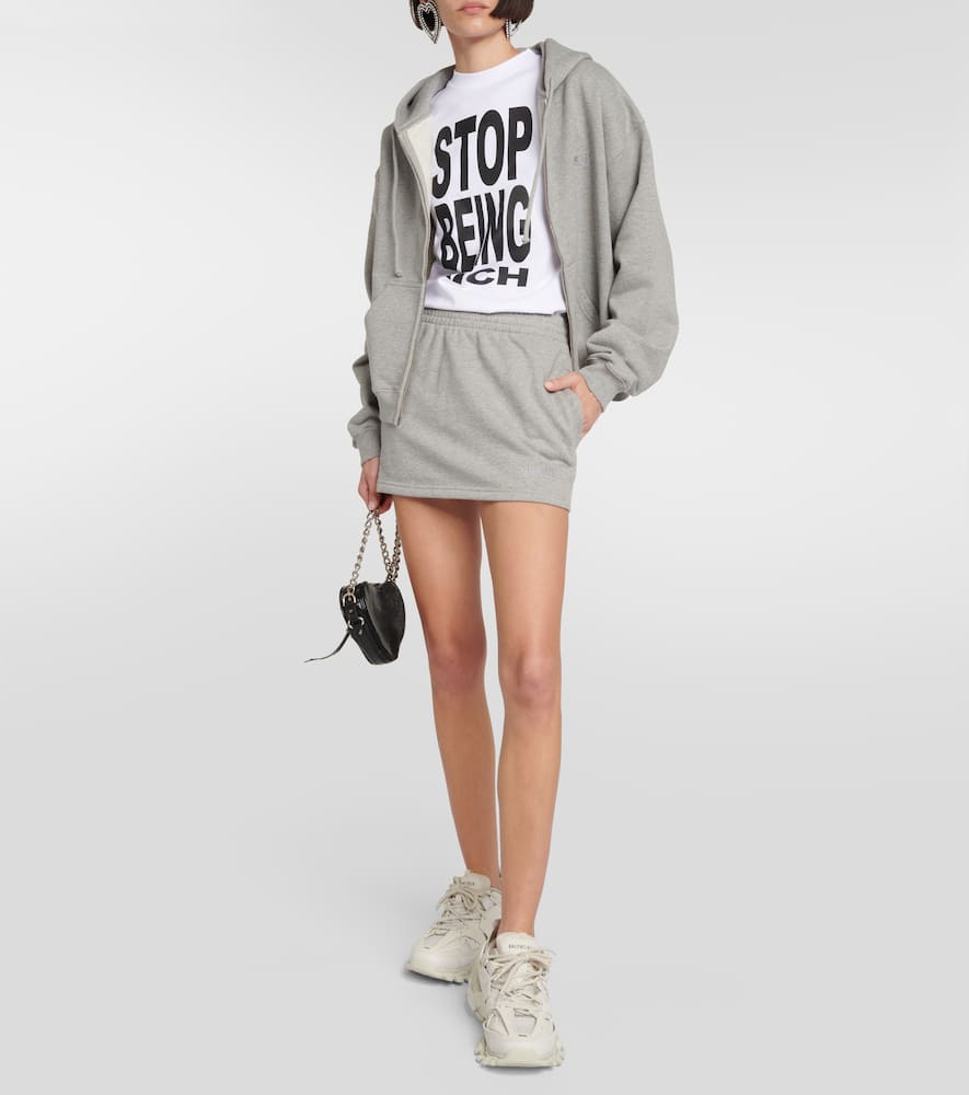 Shop Vetements Jersey Miniskirt In Grey Melange