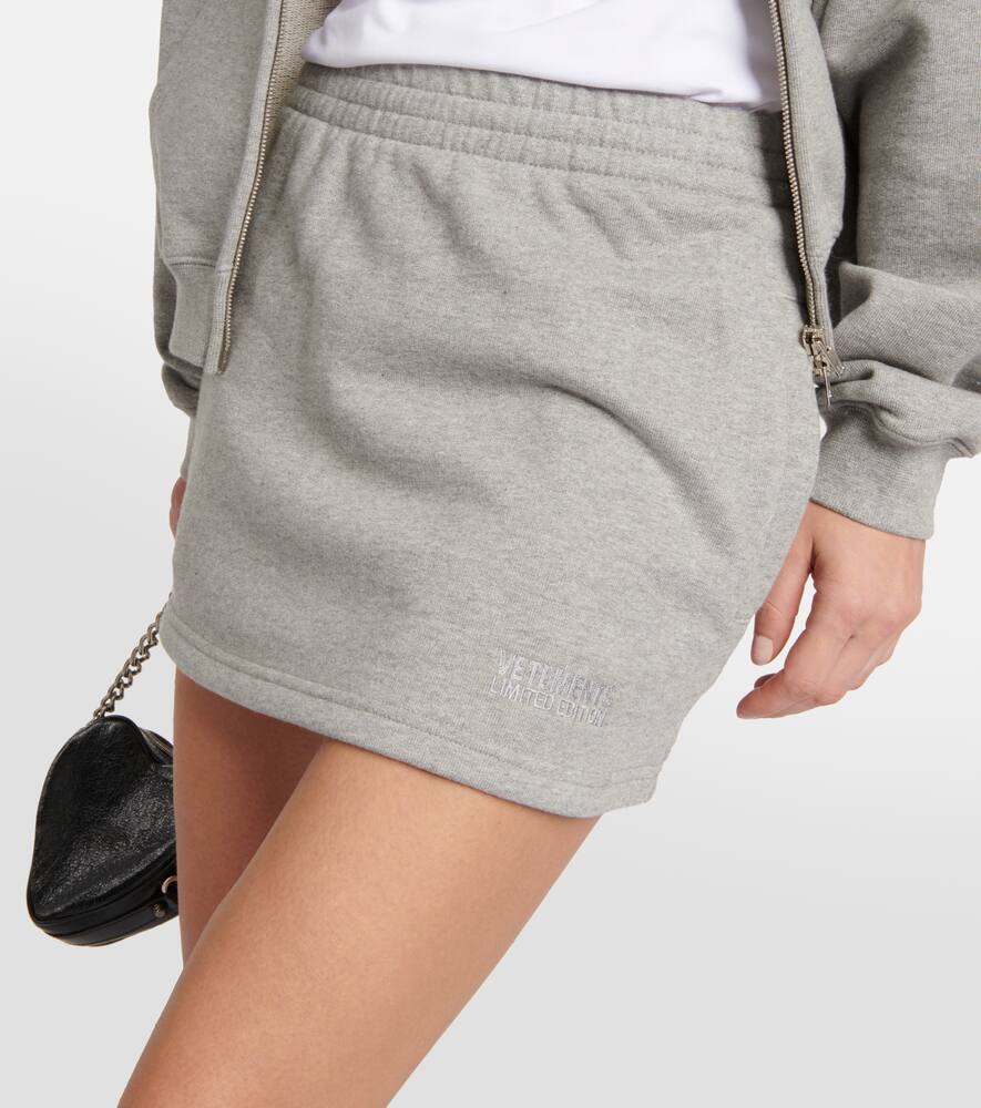 Shop Vetements Jersey Miniskirt In Grey Melange