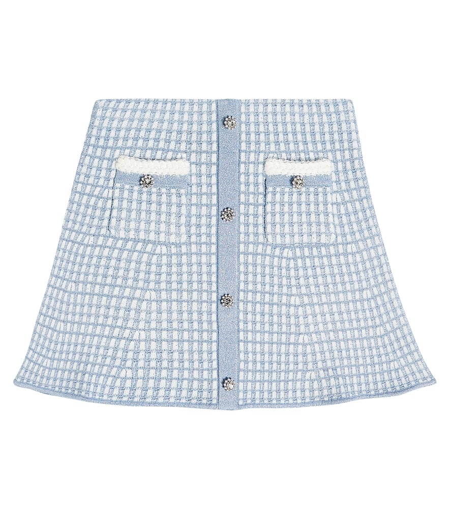 Self-Portrait Kids Checked knit skirt