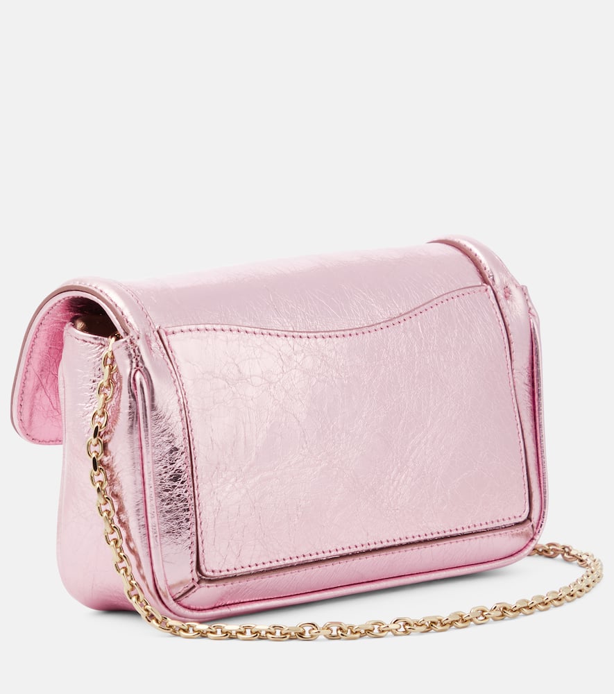 Shop Roger Vivier Jeu De Fille Leather Shoulder Bag In Pink