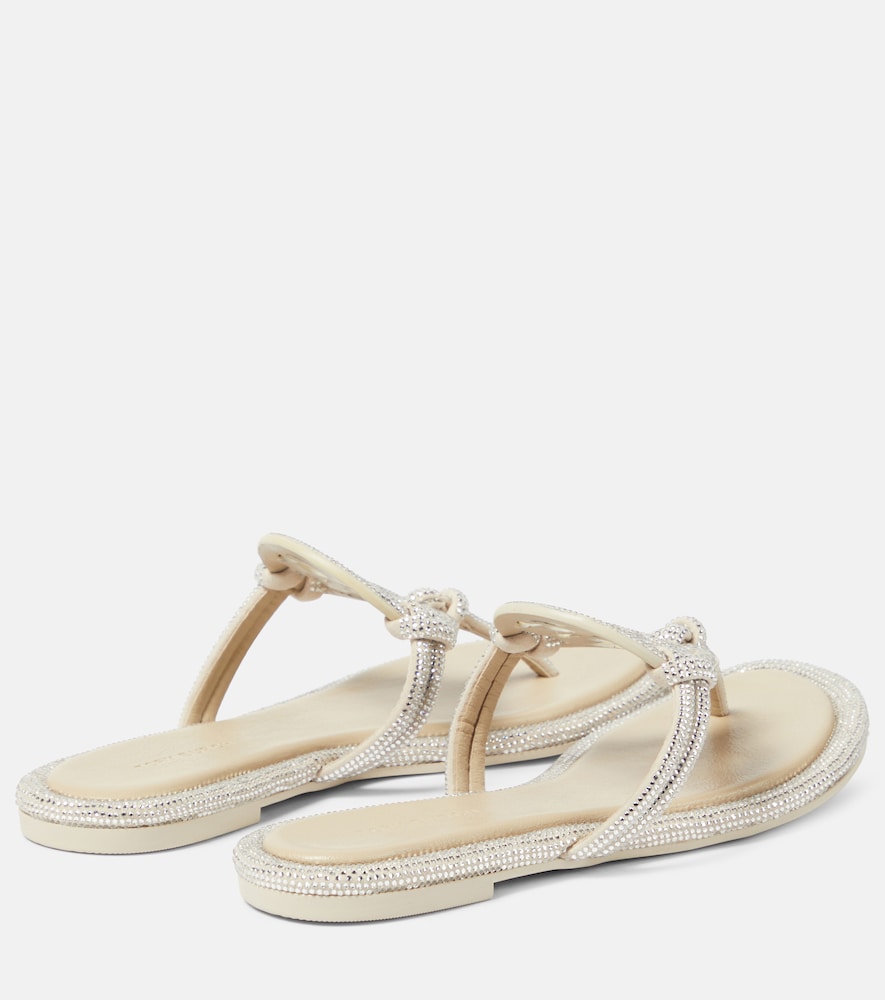  Tory Burch Tory Burch Miller Crystal-embellished Thong Sandals 