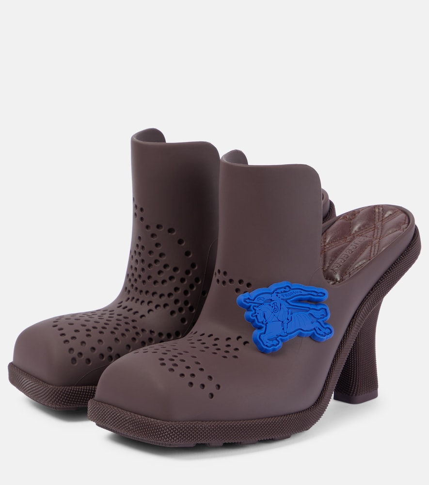 Burberry Barbican Pvc Mules In Poison