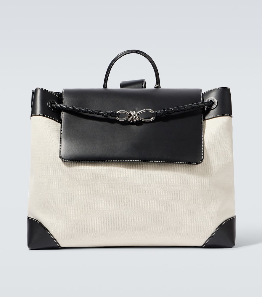 Andiamo Large canvas and leather backpack