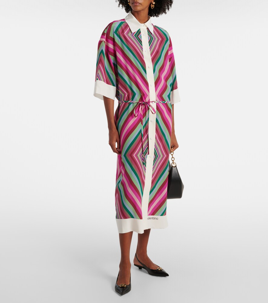 Valentino Rhombus 75 silk shirt dress