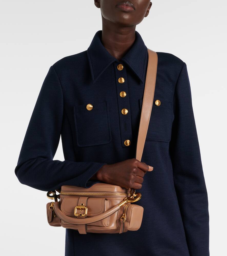 Chloé Small Shiny Leather Camera Bag In Pink