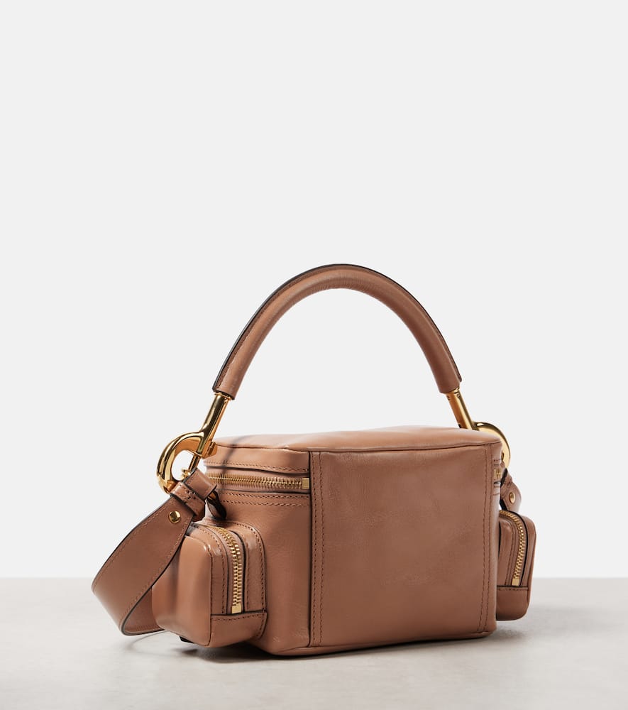 Chloé Small Shiny Leather Camera Bag In Pink