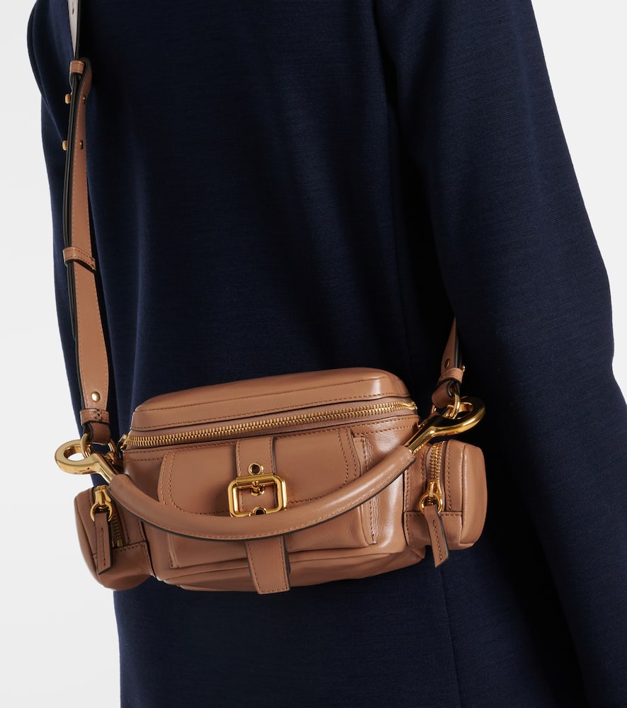 Chloé Small Shiny Leather Camera Bag In Pink