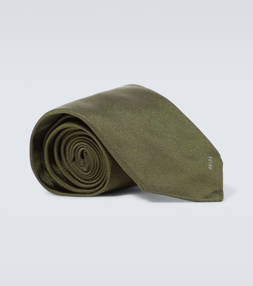 Logo silk tie