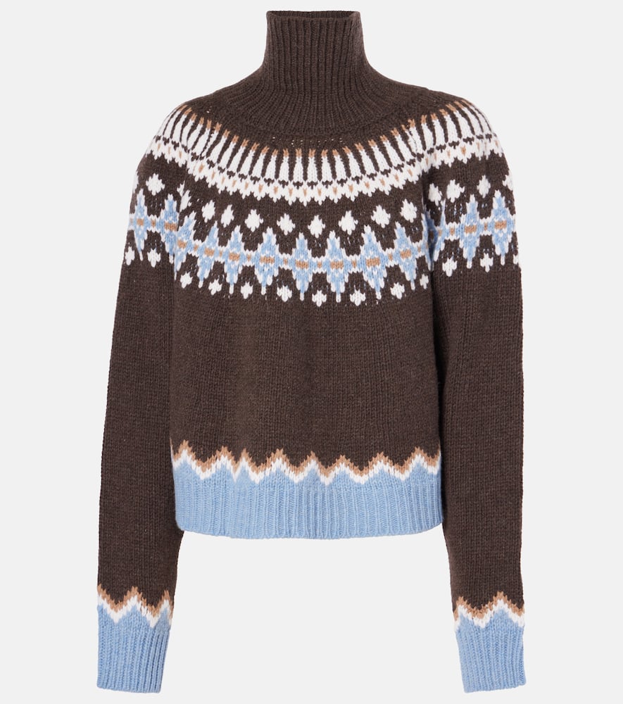 Embroidered wool turtleneck sweater