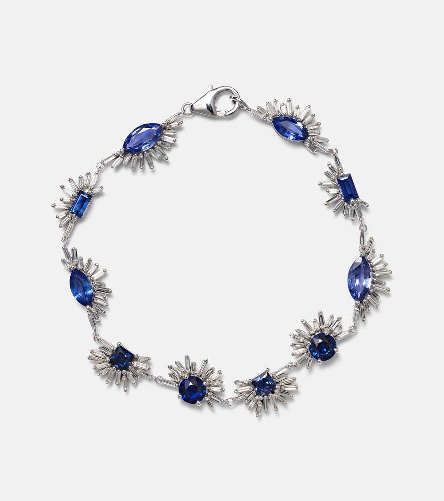 Suzanne Kalan 18kt white gold bracelet with sapphires and diamonds
