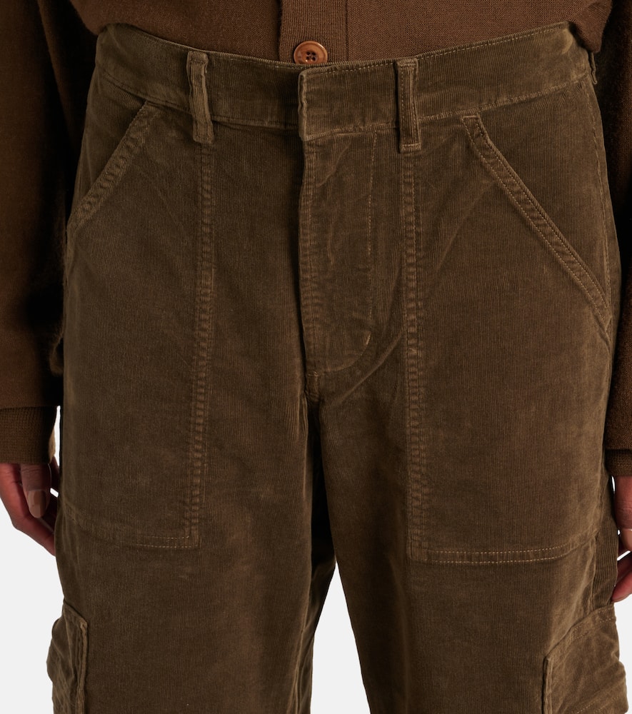 Citizens Of Humanity Marcelle Low Rise Barrel Corduroy Cargo Pants In Braun