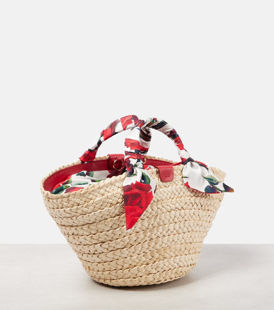 Dolce & Gabbana Kendra Small Raffia Basket Bag In Red
