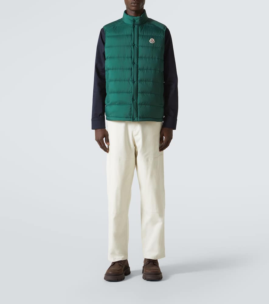 Moncler Piumino Smanicato Barthe In Nylon Verde Scuro  Uomo In Bistro Green
