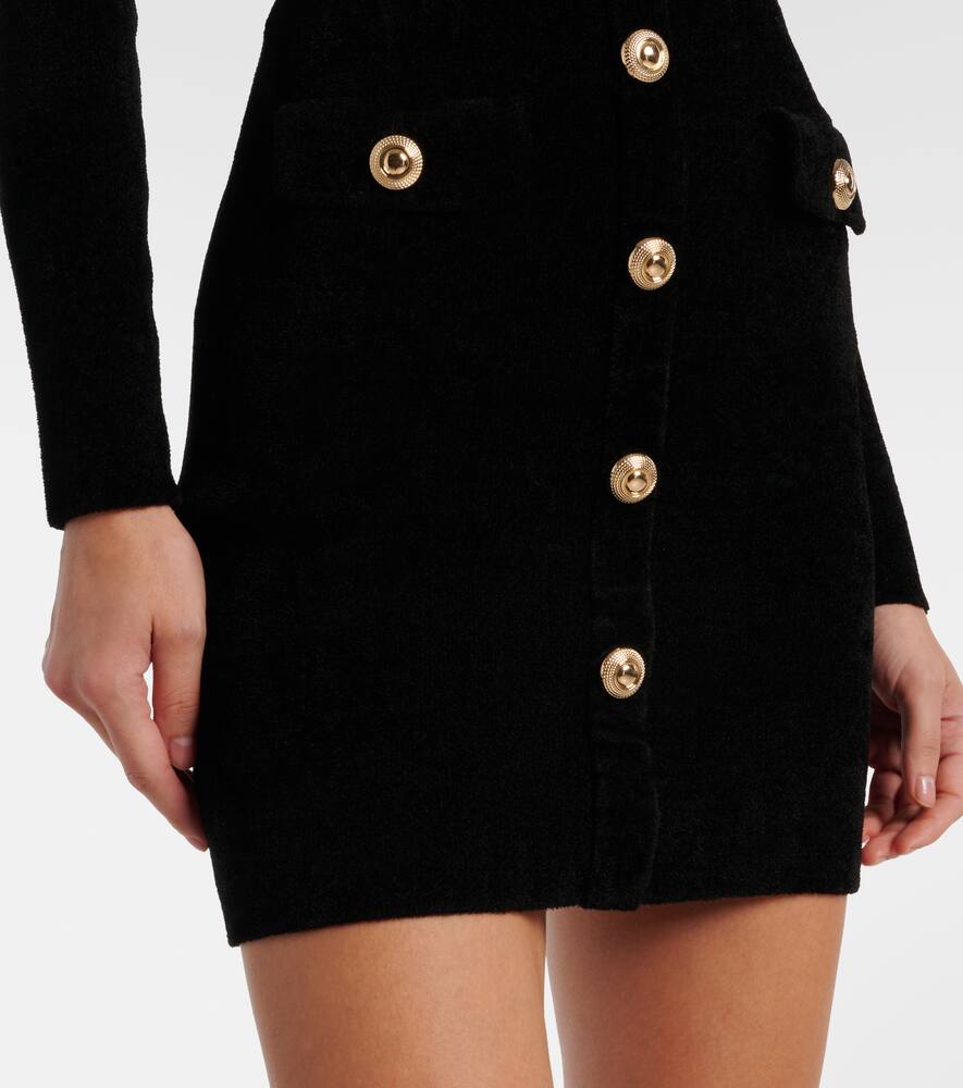 Self-portrait Chenille Minidress In Black