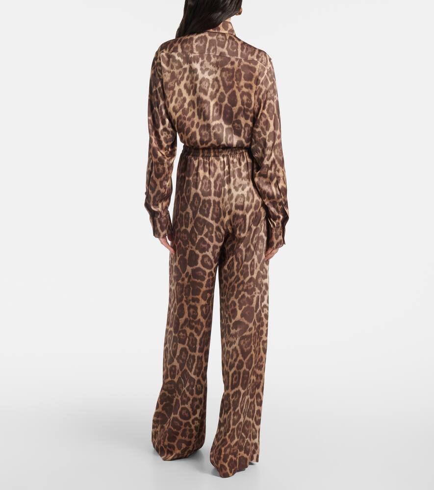Stella Mccartney Leopard-print Lenzing™ Ecovero™ Wide-leg Pants In Brown
