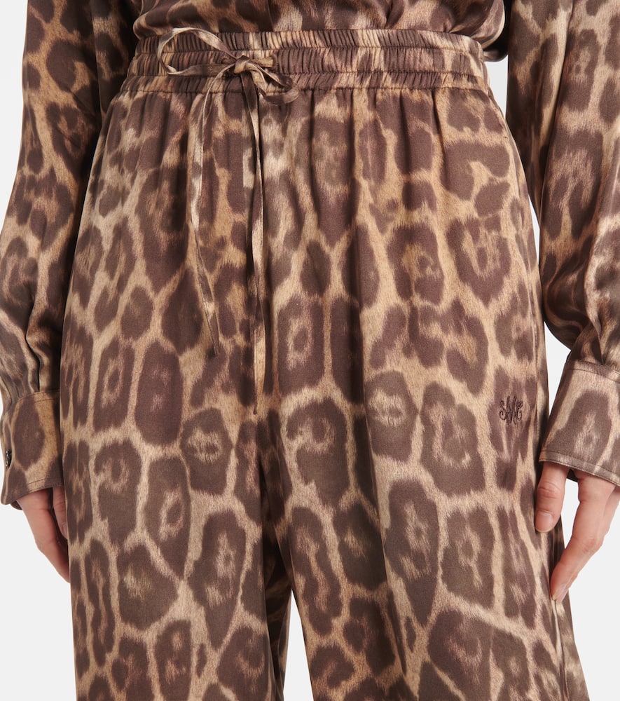 Stella Mccartney Leopard-print Lenzing™ Ecovero™ Wide-leg Pants In Brown