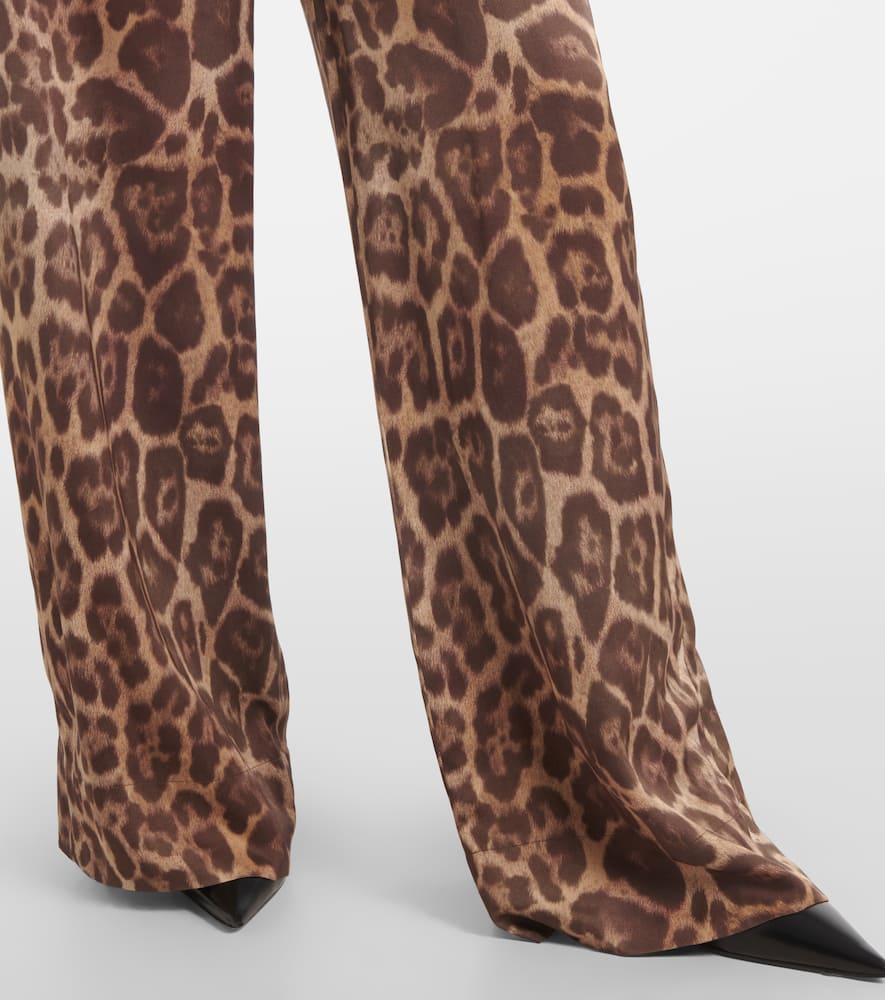 Stella Mccartney Leopard-print Lenzing™ Ecovero™ Wide-leg Pants In Brown