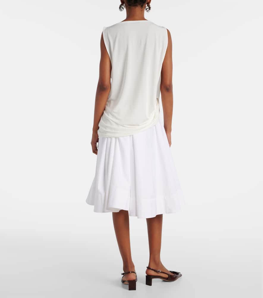Jacquemus Le Haut Peplo White Top With Square Neck And Cut-out On The Side In Viscose Blend Woman In Weiss