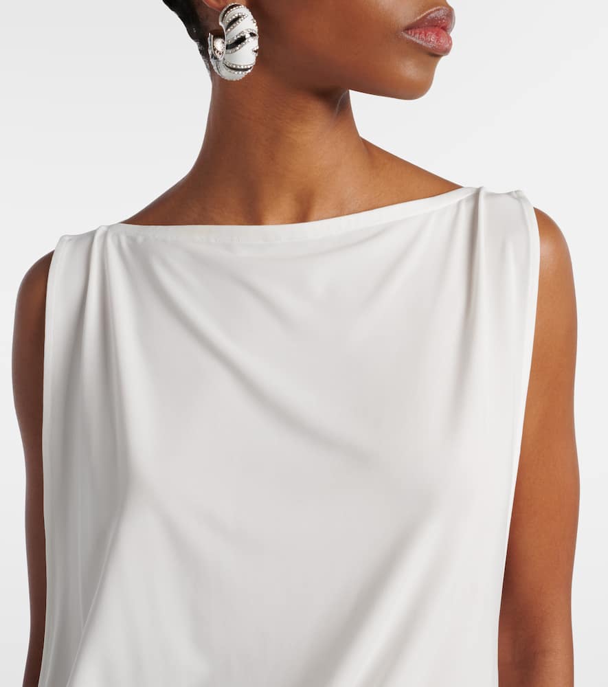 Jacquemus Le Haut Peplo White Top With Square Neck And Cut-out On The Side In Viscose Blend Woman In Weiss