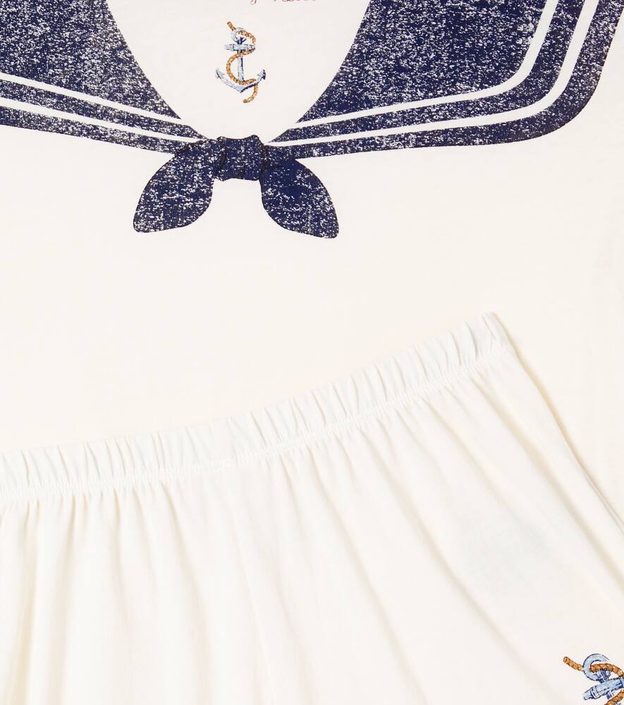 Konges Slojd Famo Cotton T-shirt And Shorts Set In Neutrals