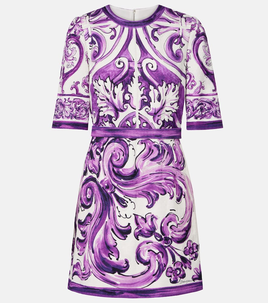 Dolce & Gabbana Majolica Print Mini Dress In Multi