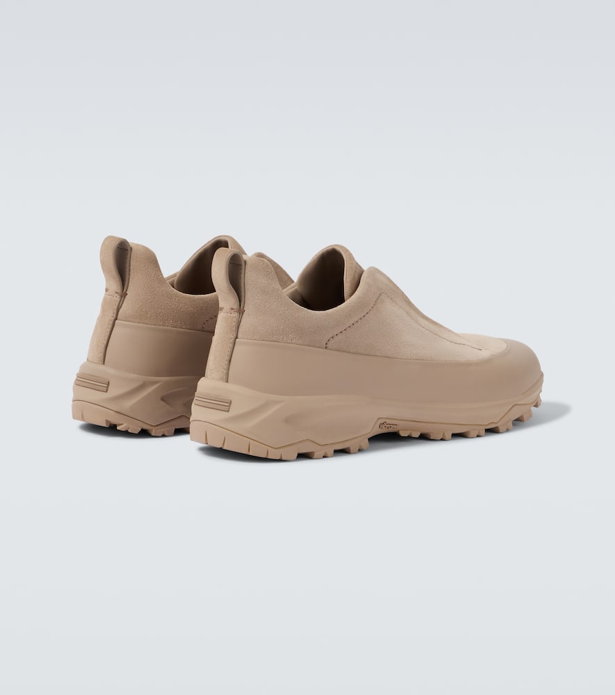 Zegna Triple Stitch Monte Low-top Sneakers In Brown