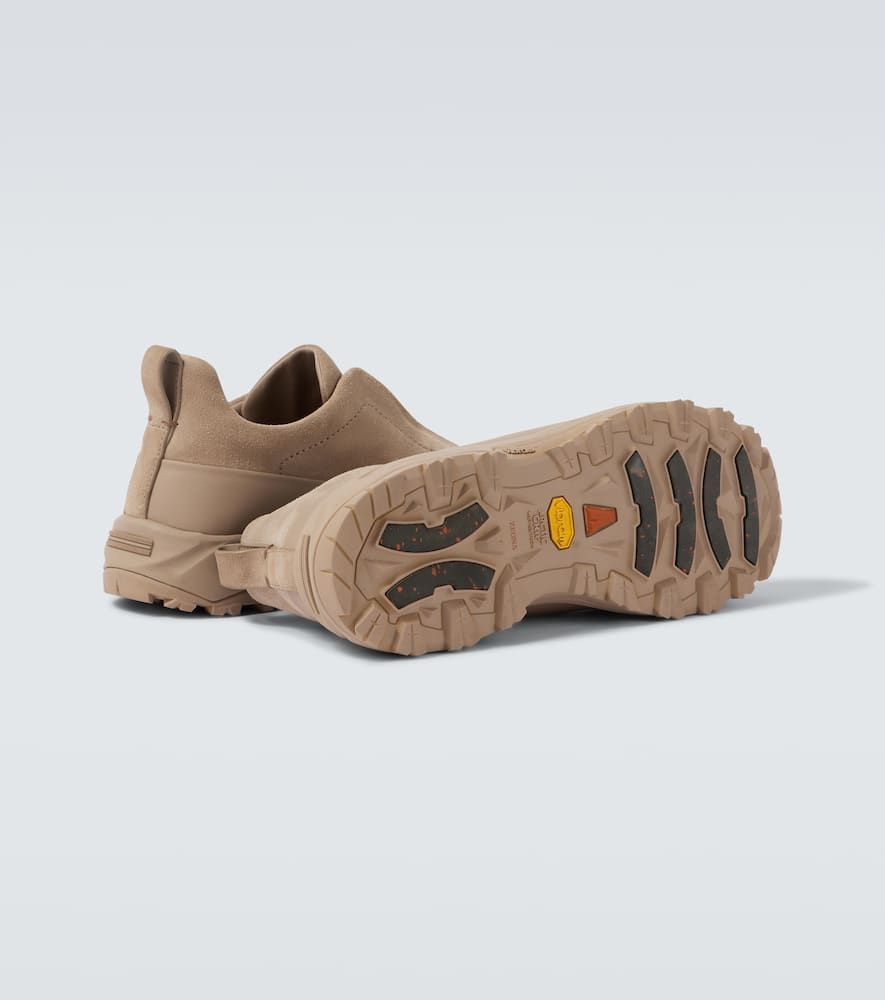 Zegna Triple Stitch Monte Low-top Sneakers In Brown
