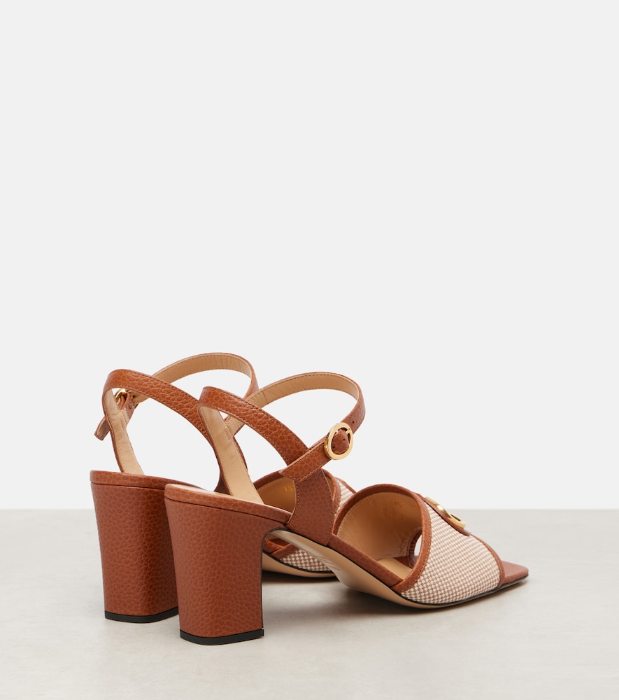  Valentino Garavani Valentino Garavani Vlogo 75 Leather-trimmed Canvas Sandals 