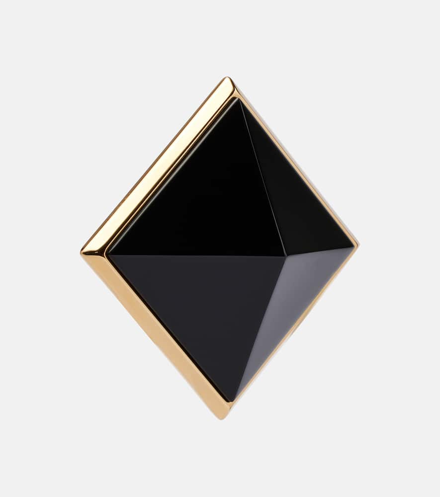 Saint Laurent Pyramid Clip-on Earrings In Black