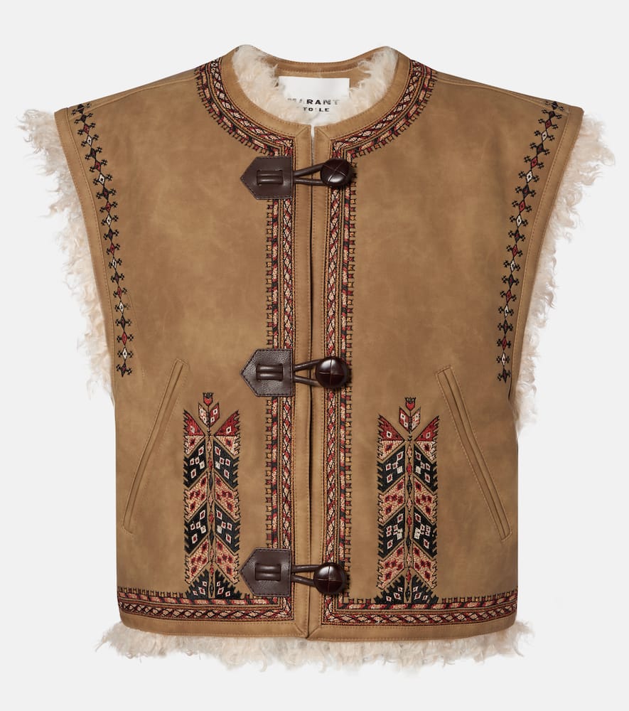 Isabel Marant Étoile Clemencia Embroidered Vest In Sand