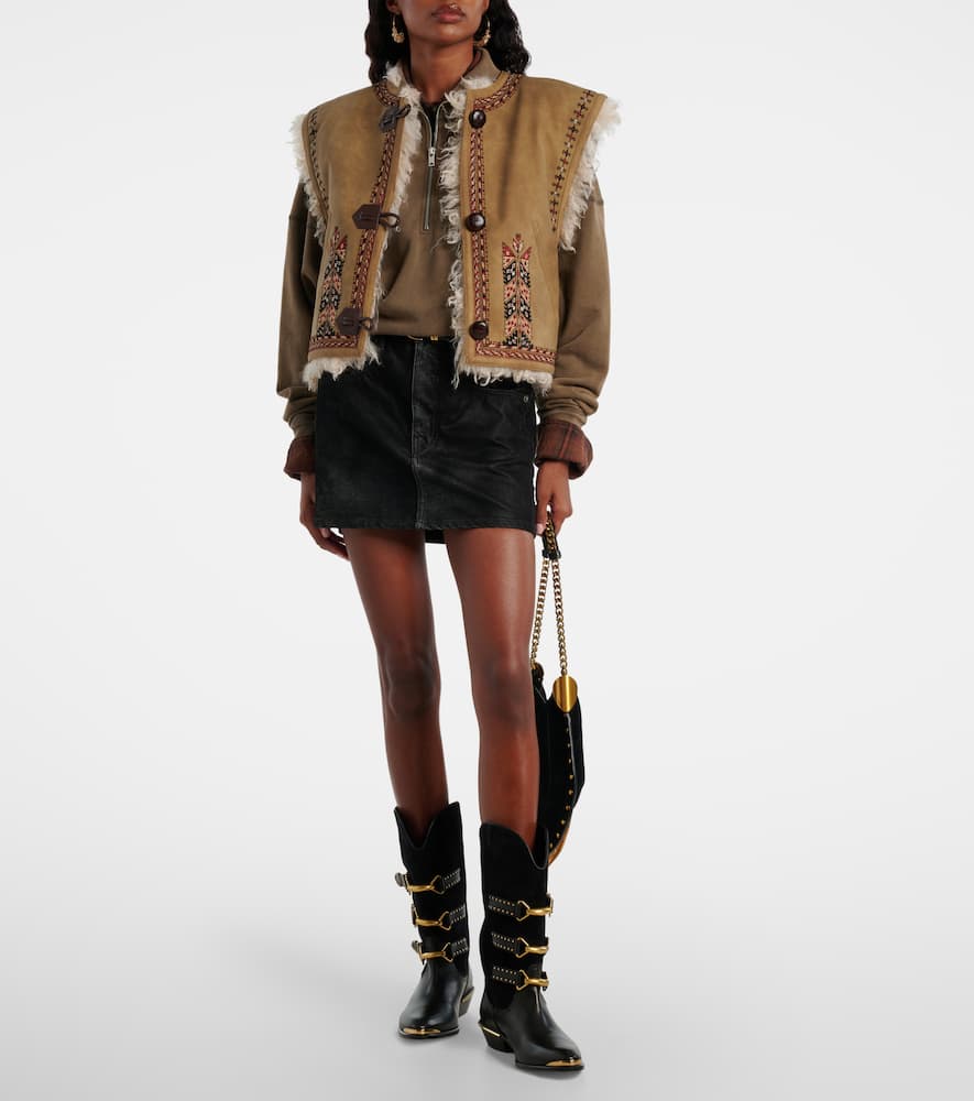 Isabel Marant Étoile Clemencia Embroidered Vest In Brown