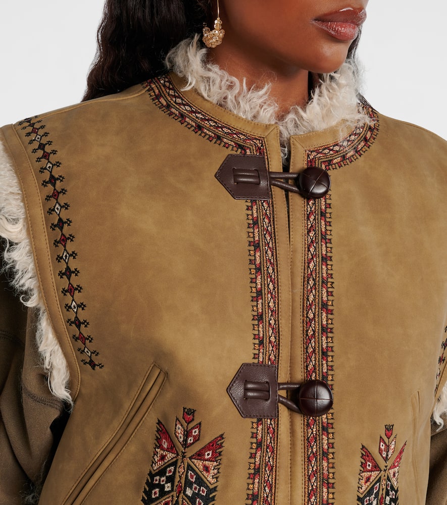 Isabel Marant Étoile Clemencia Embroidered Vest In Brown