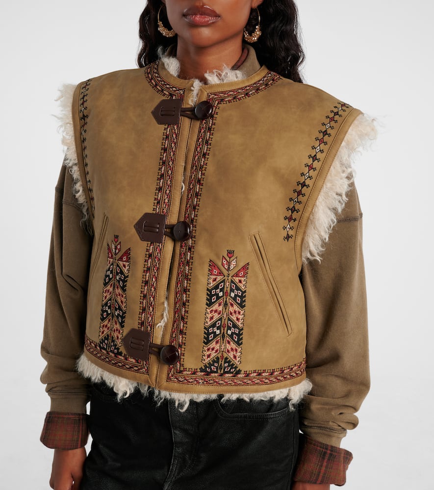 Isabel Marant Étoile Clemencia Embroidered Vest In Brown