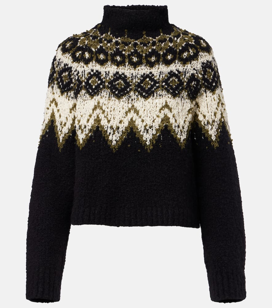 Proenza Schouler Lizzy Fair Isle Cotton Turtleneck Sweater In Multi